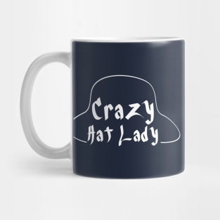 Crazy Hat Lady Text Simple Illustration - White Mug